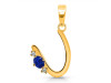Lapis & White Topaz Alphabet U Pendant LLP-RDA-21.