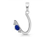 Lapis & White Topaz Alphabet U Pendant LLP-RDA-21.