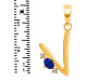 Lapis & White Topaz Alphabet V Pendant LLP-RDA-22.