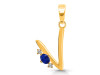 Lapis & White Topaz Alphabet V Pendant LLP-RDA-22.