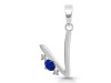 Lapis & White Topaz Alphabet V Pendant LLP-RDA-22.