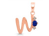 Lapis & White Topaz Alphabet W Pendant LLP-RDA-23.