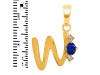Lapis & White Topaz Alphabet W Pendant LLP-RDA-23.