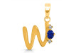 Lapis & White Topaz Alphabet W Pendant LLP-RDA-23.