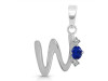 Lapis & White Topaz Alphabet W Pendant LLP-RDA-23.