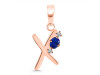 Lapis & White Topaz Alphabet X Pendant LLP-RDA-24.