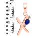 Lapis & White Topaz Alphabet X Pendant LLP-RDA-24.