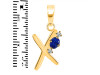 Lapis & White Topaz Alphabet X Pendant LLP-RDA-24.