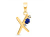 Lapis & White Topaz Alphabet X Pendant LLP-RDA-24.