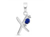 Lapis & White Topaz Alphabet X Pendant LLP-RDA-24.