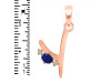 Lapis & White Topaz Alphabet Y Pendant LLP-RDA-25.