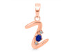 Lapis & White Topaz Alphabet Z Pendant LLP-RDA-26.