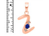 Lapis & White Topaz Alphabet Z Pendant LLP-RDA-26.