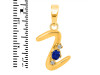 Lapis & White Topaz Alphabet Z Pendant LLP-RDA-26.