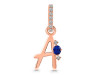 Lapis & White Topaz Alphabet A Pendant LLP-RDA-27.