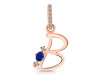 Lapis & White Topaz Alphabet B Pendant LLP-RDA-28.
