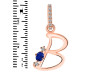 Lapis & White Topaz Alphabet B Pendant LLP-RDA-28.