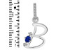 Lapis & White Topaz Alphabet B Pendant LLP-RDA-28.