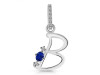 Lapis & White Topaz Alphabet B Pendant LLP-RDA-28.