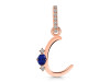 Lapis & White Topaz Alphabet C Pendant LLP-RDA-29.