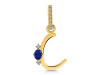 Lapis & White Topaz Alphabet C Pendant LLP-RDA-29.
