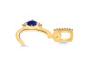 Lapis & White Topaz Alphabet C Pendant LLP-RDA-29.