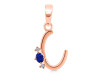 Lapis & White Topaz Alphabet C Pendant LLP-RDA-3.