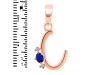 Lapis & White Topaz Alphabet C Pendant LLP-RDA-3.
