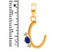 Lapis & White Topaz Alphabet C Pendant LLP-RDA-3.