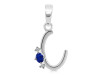 Lapis & White Topaz Alphabet C Pendant LLP-RDA-3.