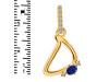 Lapis & White Topaz Alphabet D Pendant LLP-RDA-30.
