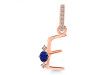 Lapis & White Topaz Alphabet E Pendant LLP-RDA-31.