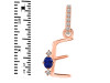 Lapis & White Topaz Alphabet E Pendant LLP-RDA-31.