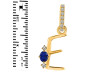 Lapis & White Topaz Alphabet E Pendant LLP-RDA-31.