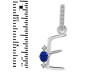 Lapis & White Topaz Alphabet E Pendant LLP-RDA-31.