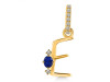 Lapis & White Topaz Alphabet E Pendant LLP-RDA-31.