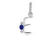 Lapis & White Topaz Alphabet E Pendant LLP-RDA-31.