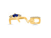 Lapis & White Topaz Alphabet E Pendant LLP-RDA-31.