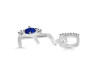 Lapis & White Topaz Alphabet E Pendant LLP-RDA-31.