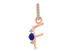 Lapis & White Topaz Alphabet F Pendant LLP-RDA-32.