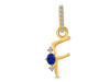Lapis & White Topaz Alphabet F Pendant LLP-RDA-32.