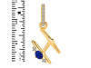 Lapis & White Topaz Alphabet H Pendant LLP-RDA-34.