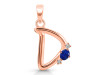 Lapis & White Topaz Alphabet D Pendant LLP-RDA-4.