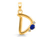 Lapis & White Topaz Alphabet D Pendant LLP-RDA-4.