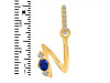 Lapis & White Topaz Alphabet N Pendant LLP-RDA-40.
