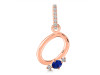 Lapis & White Topaz Alphabet O Pendant LLP-RDA-41.