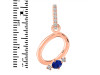Lapis & White Topaz Alphabet O Pendant LLP-RDA-41.