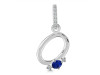 Lapis & White Topaz Alphabet O Pendant LLP-RDA-41.