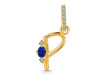 Lapis & White Topaz Alphabet P Pendant LLP-RDA-42.