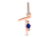 Lapis & White Topaz Alphabet T Pendant LLP-RDA-46.